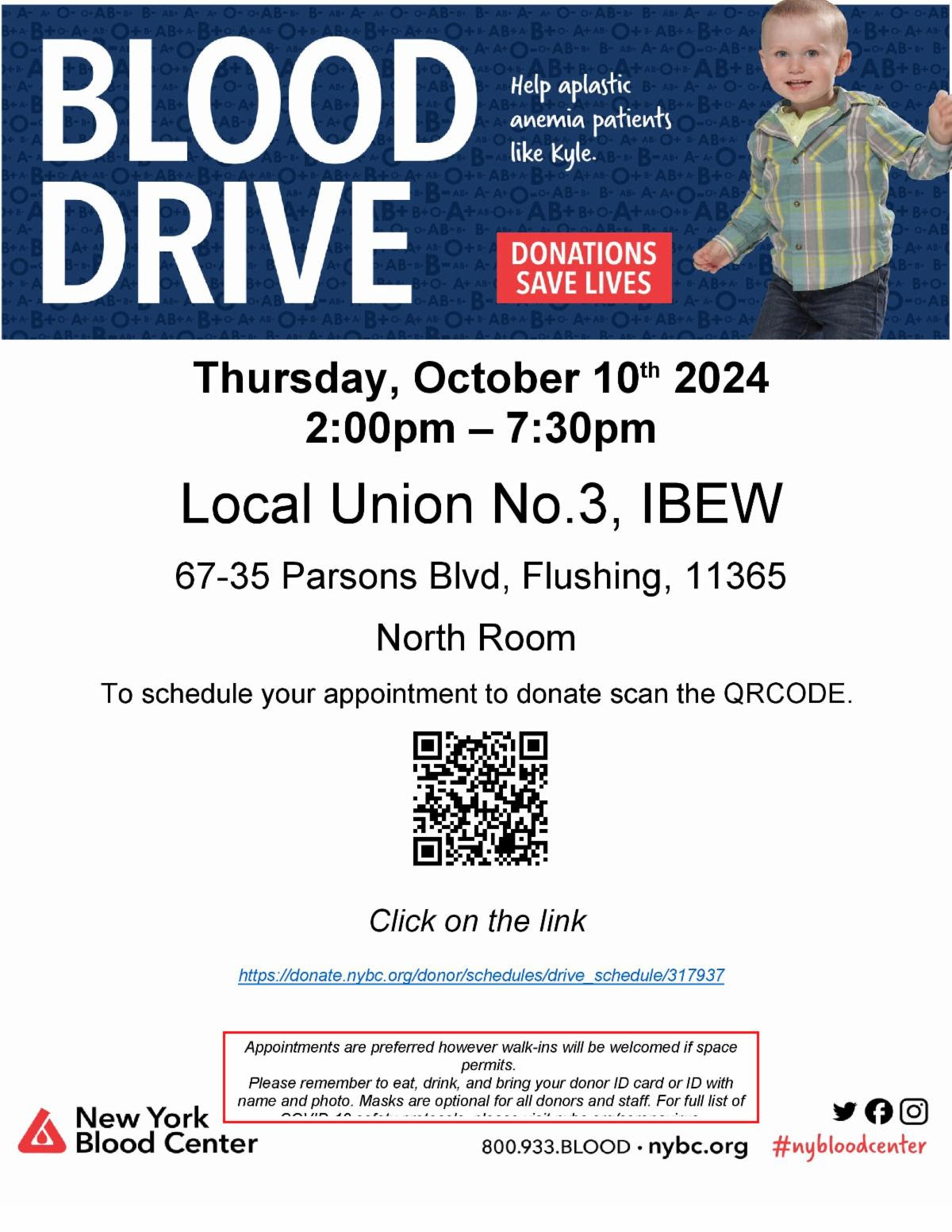 Blood Donor Drive on October 10th