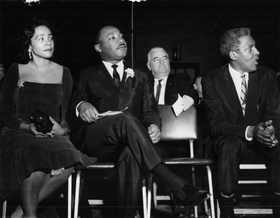 Coretta Scott King, Martin Luther King Jr., Harry Van Arsdale Jr., and Bayard Rustin.