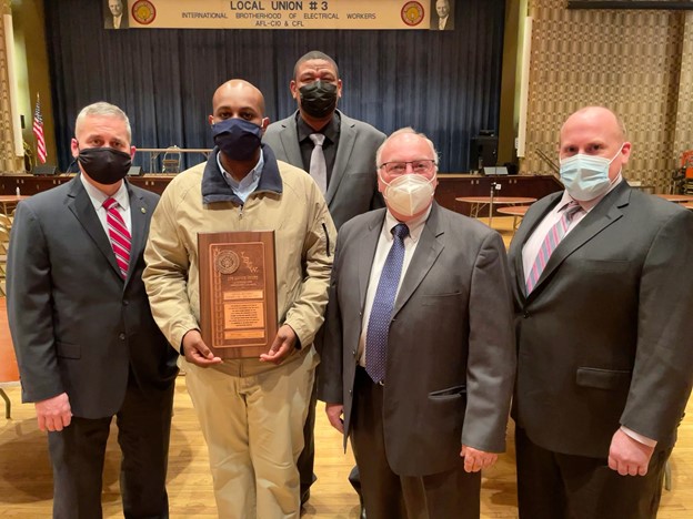 1st Year Apprentice Receives IBEW Life Saving Award Local Union No 3 